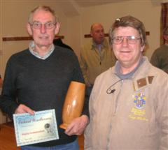 Dave Hadler receives the highly commended certificate from Tony Walton